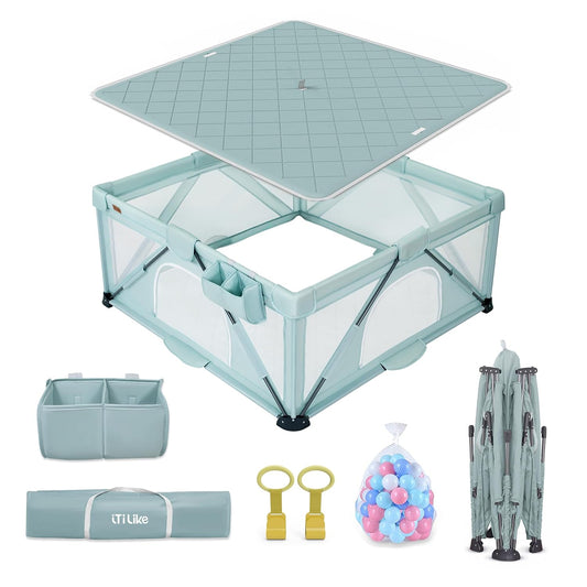 Portable Foldable Baby Playpen with Thicken Mat - iTiLike