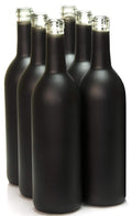 Black Frosted Glass Bordeaux Wine Bottles - Case of 6 - 750ml