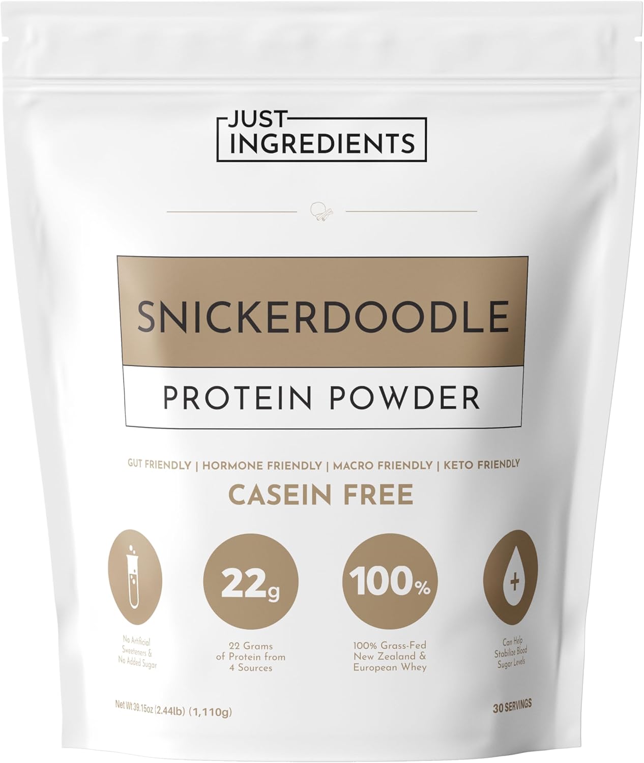 Snickerdoodle Protein Powder with Grass-Fed Whey & Plant Proteins