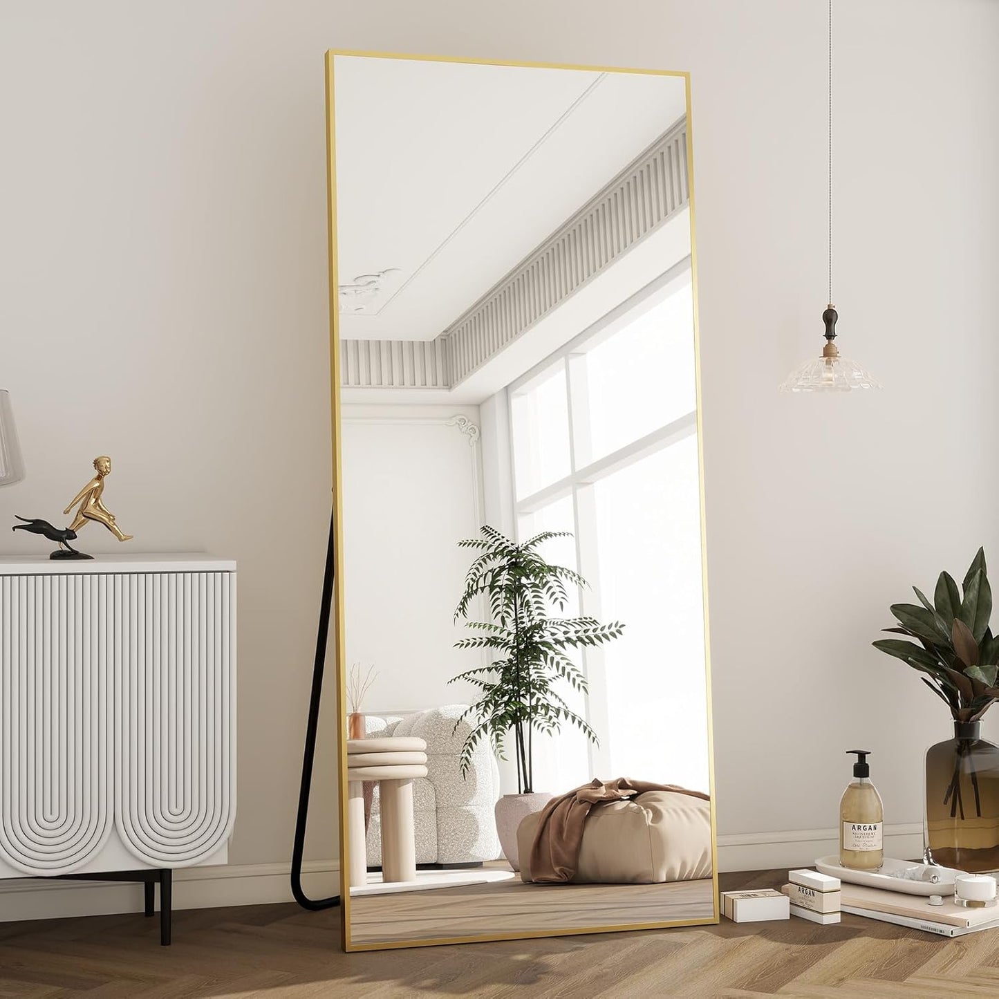BEAUTYPEAK Full Length Mirror with Stand - 65in x 24in Size