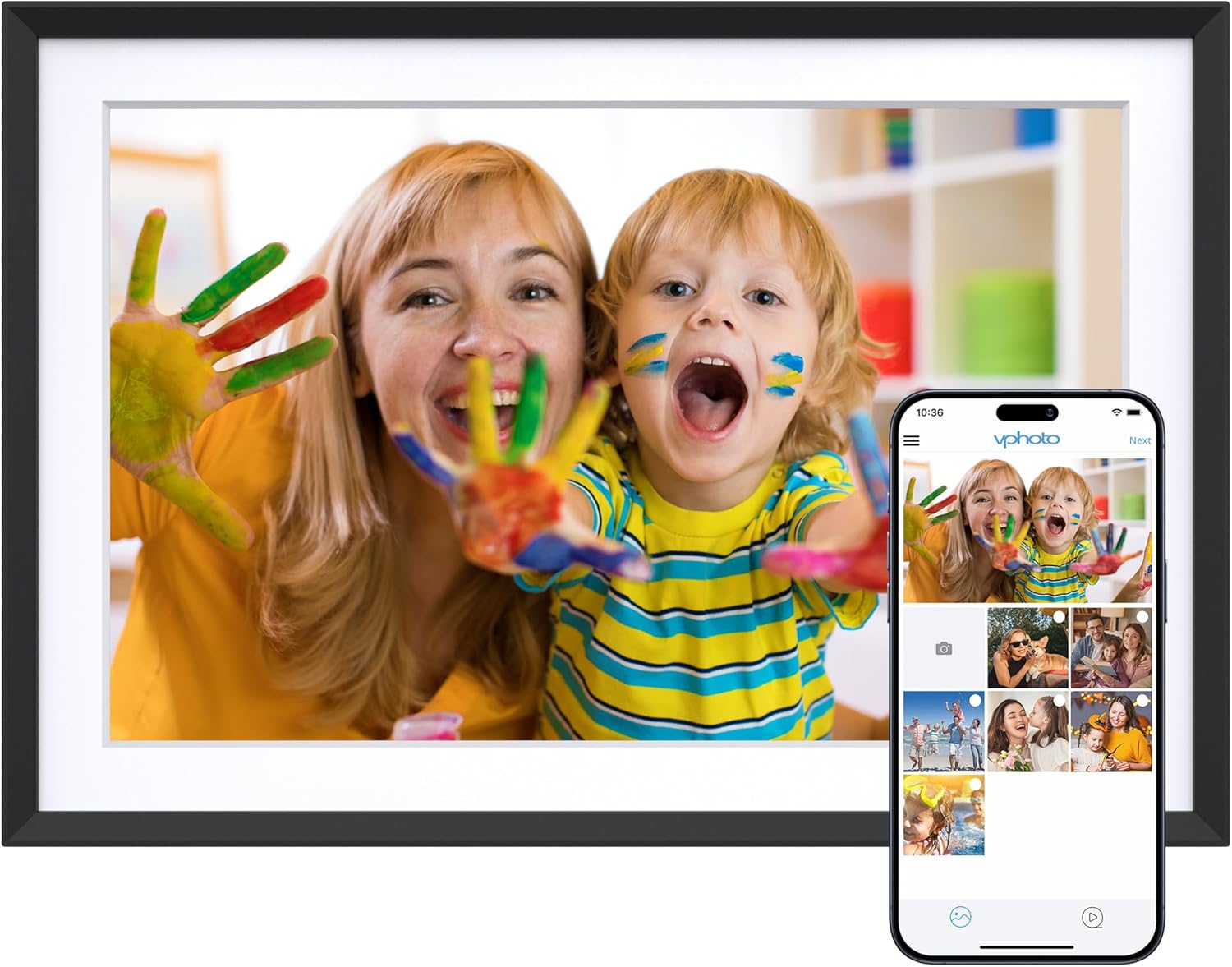 Dragon Touch 10.1ft' Digital Picture Frame with Wi-Fi Sharing