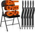 6 Pack Padded Folding Chairs - 450 lb Capacity - Indoor/Outdoor Use