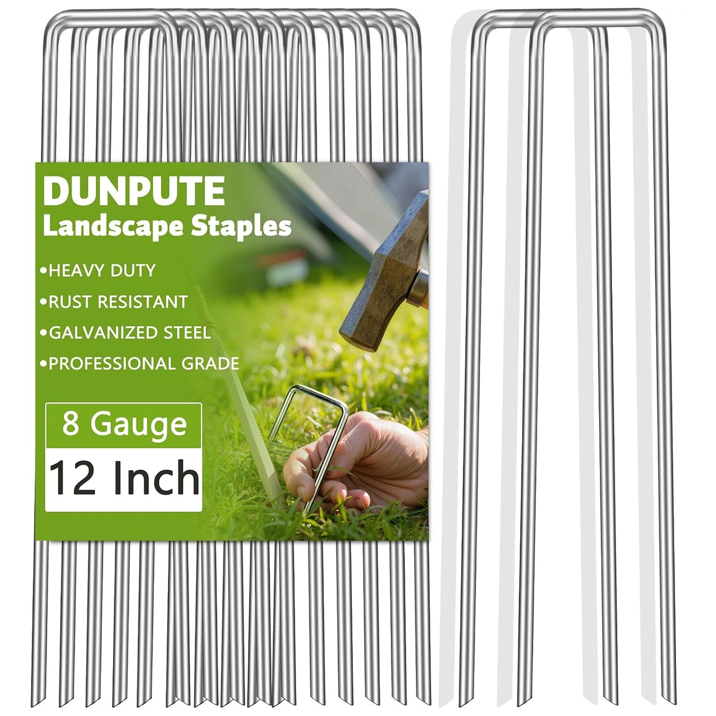 Heavy Duty 12 Inch Galvanized Landscape Staples for Gardening