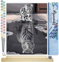 Paint by Numbers Kitten Reflective Tiger 16in x 20in - Relaxing DIY