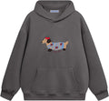 Cartoon Dog Hoodie for Women - Oversized Cotton Blend Pullover