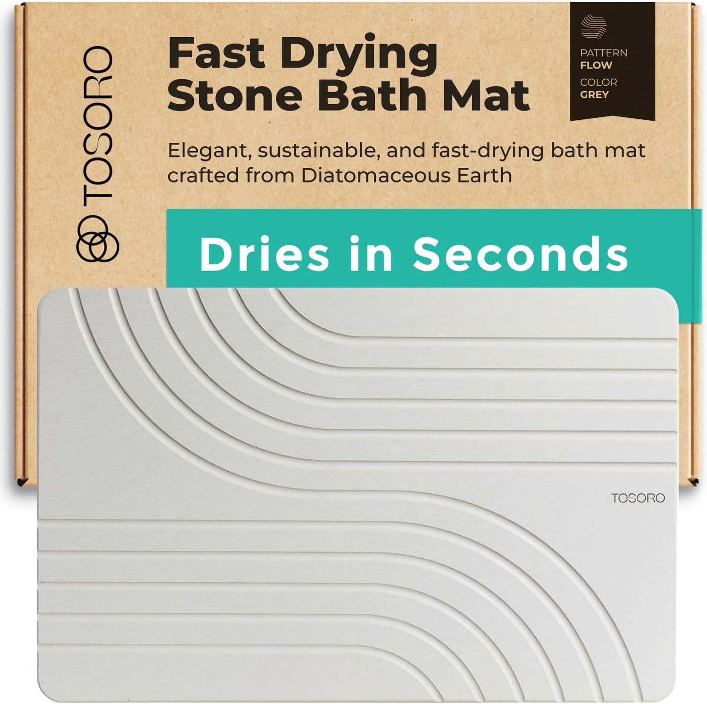 Stone Bath Mat - Quick Drying Non-Slip Shower Mat for Home