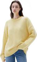 Cashmere Oversized Long Sleeve Pullover Sweater - Cozy Classic Fit