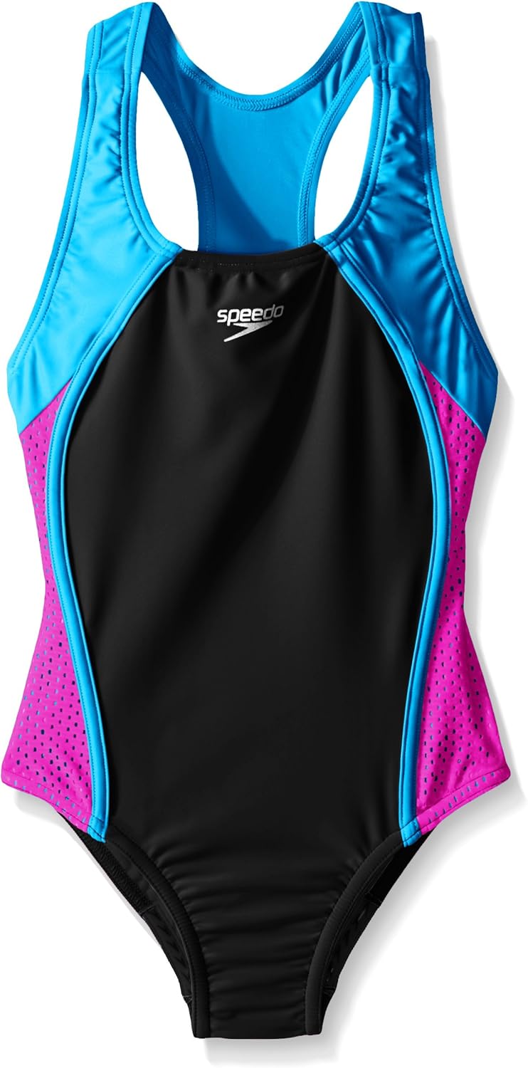Speedo Girl's One Piece Swimsuit with Thick Straps for Comfort