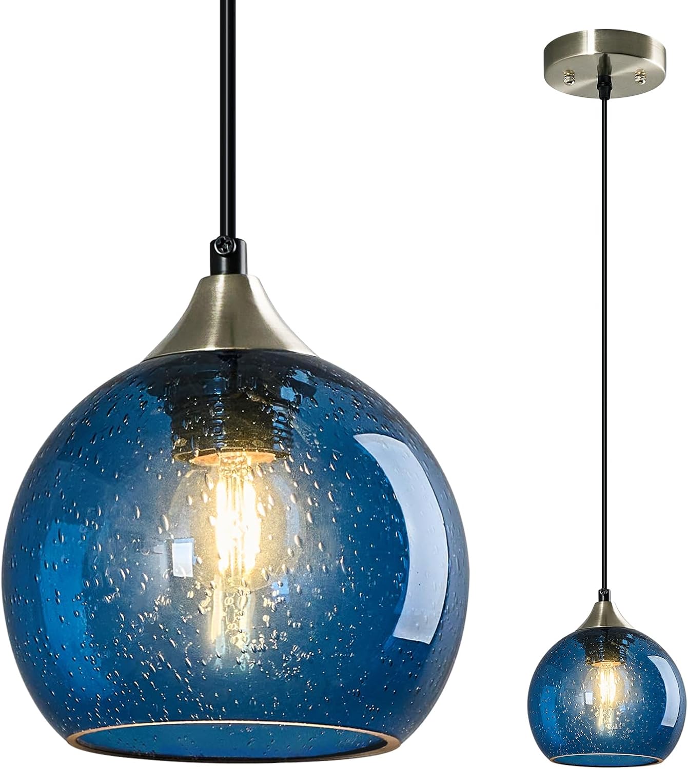 Blue Glass Pendant Lights by LBSQJ for Modern Spaces