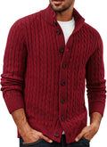 PJ PAUL JONES Mens Cardigan Sweater Button Up Stand Collar - Timeless