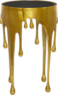 Artistic Gold Accent Table 16x16x25 with Melting Design