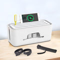 Medium Cable Management Box with 8 Reusable Cable Ties - Tidy Cord