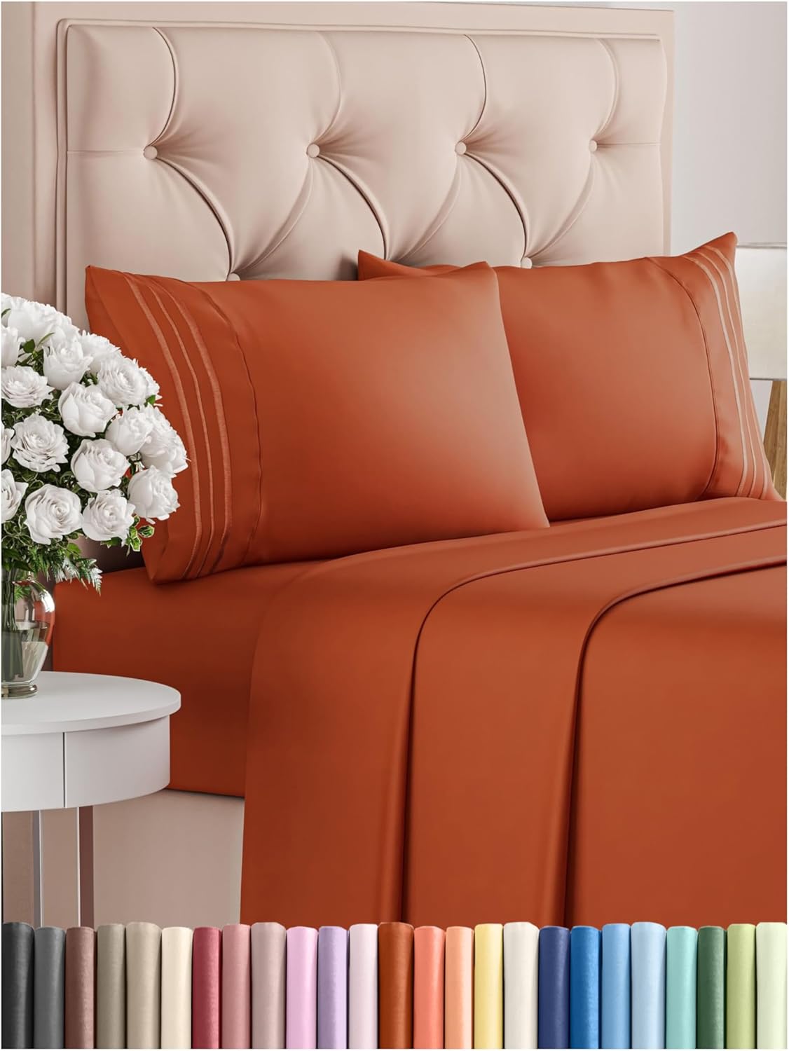 King Size 4 Piece Sheet Set - Comfy Breathable Cooling Sheets