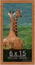 wallsthatspeak 6x15 Light Walnut Rustic Pine Picture Frame - Narrow