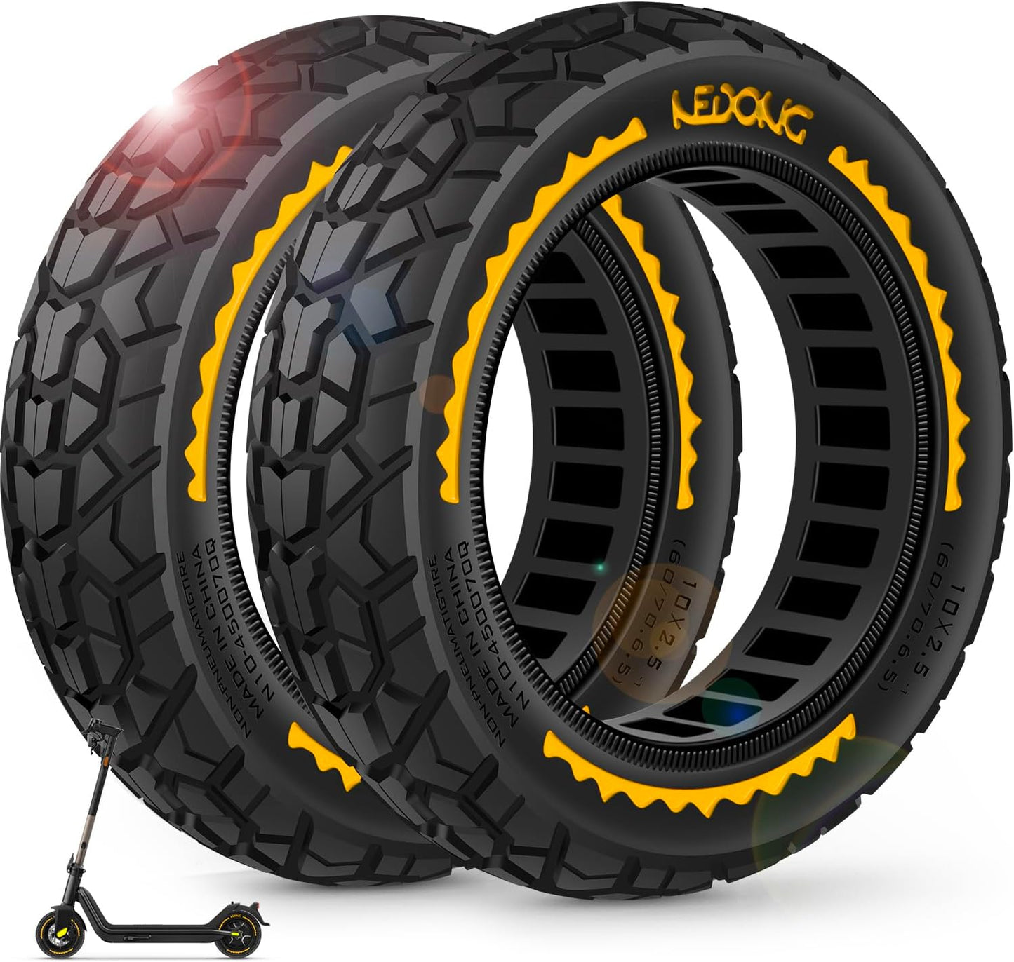 BANGTING 2PCS 10x2.5 inch Tubeless Scooter Tires for Segway