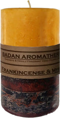 Frankincense & Myrrh Scented Pillar Candle 4in x 6.5in - Long Burn