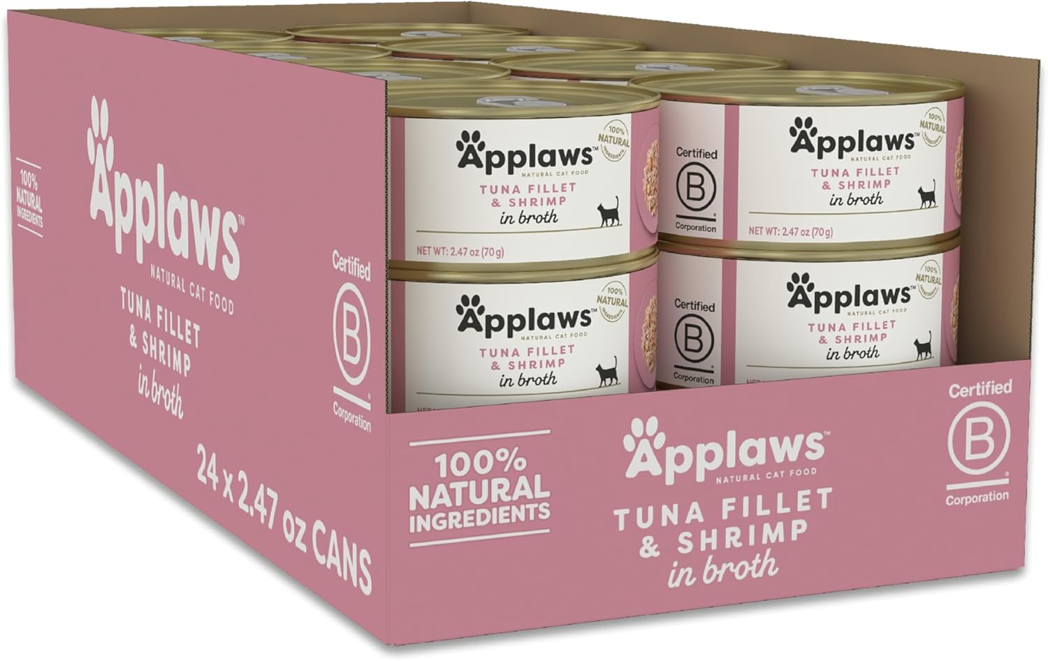 Applaws Natural Wet Cat Food with Tuna and Shrimp in Broth