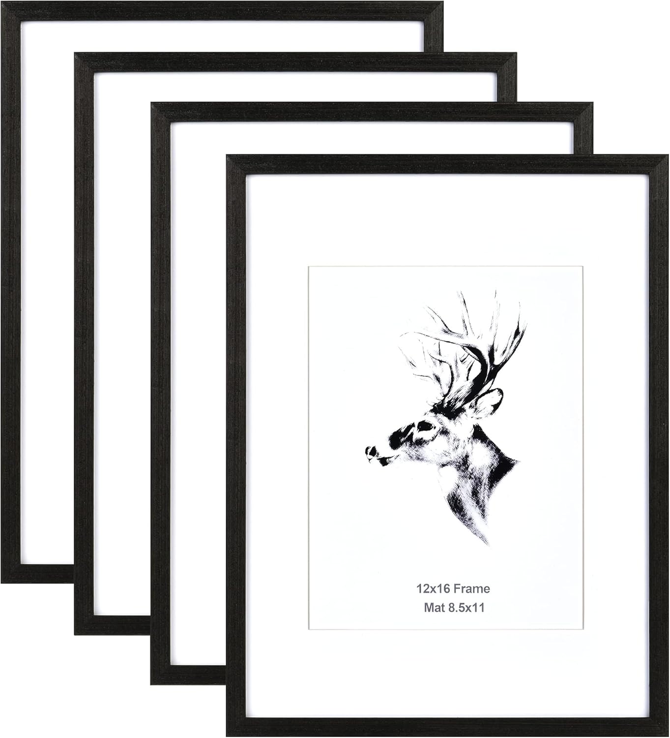 Yaetm 12x16 Black Picture Frame Set of 4 for Photos & Art