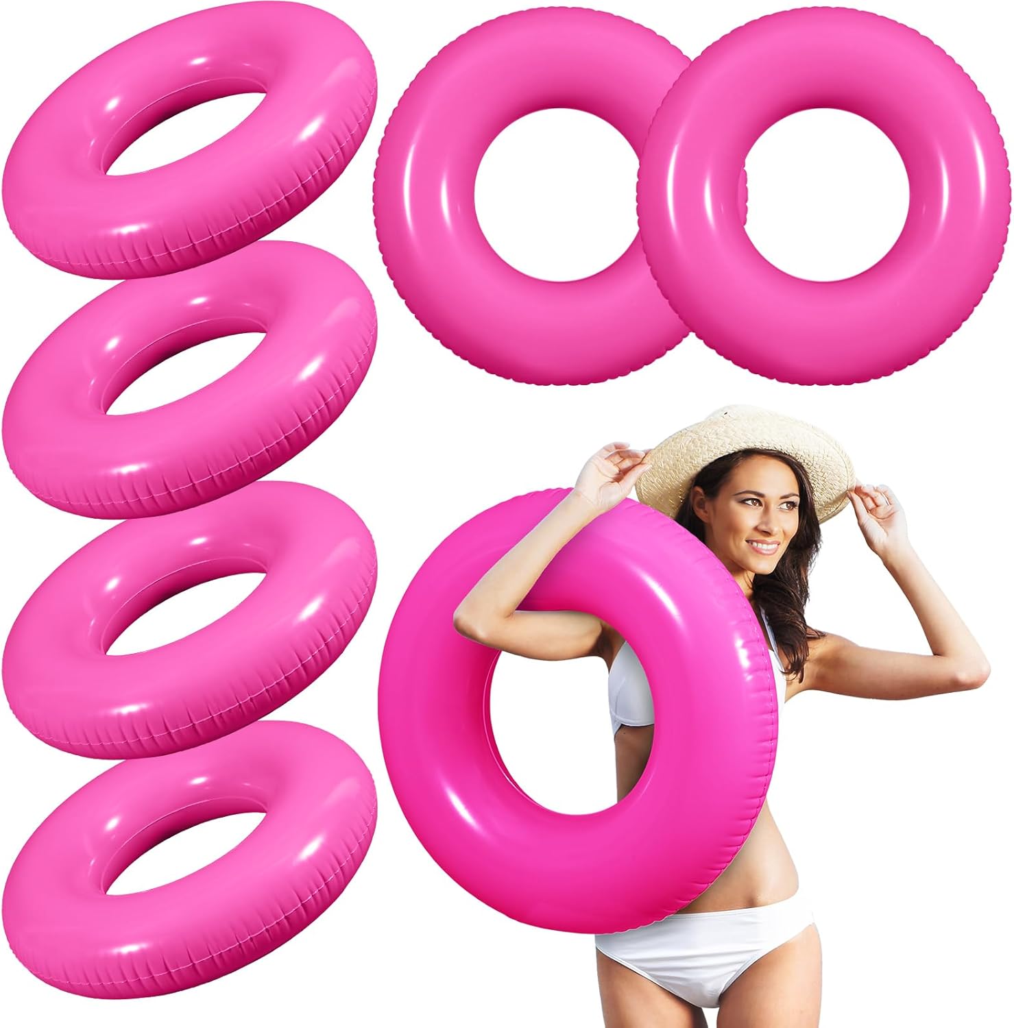 6 Pcs Inflatable Pool Floats for Adults - Perfect Summer Fun