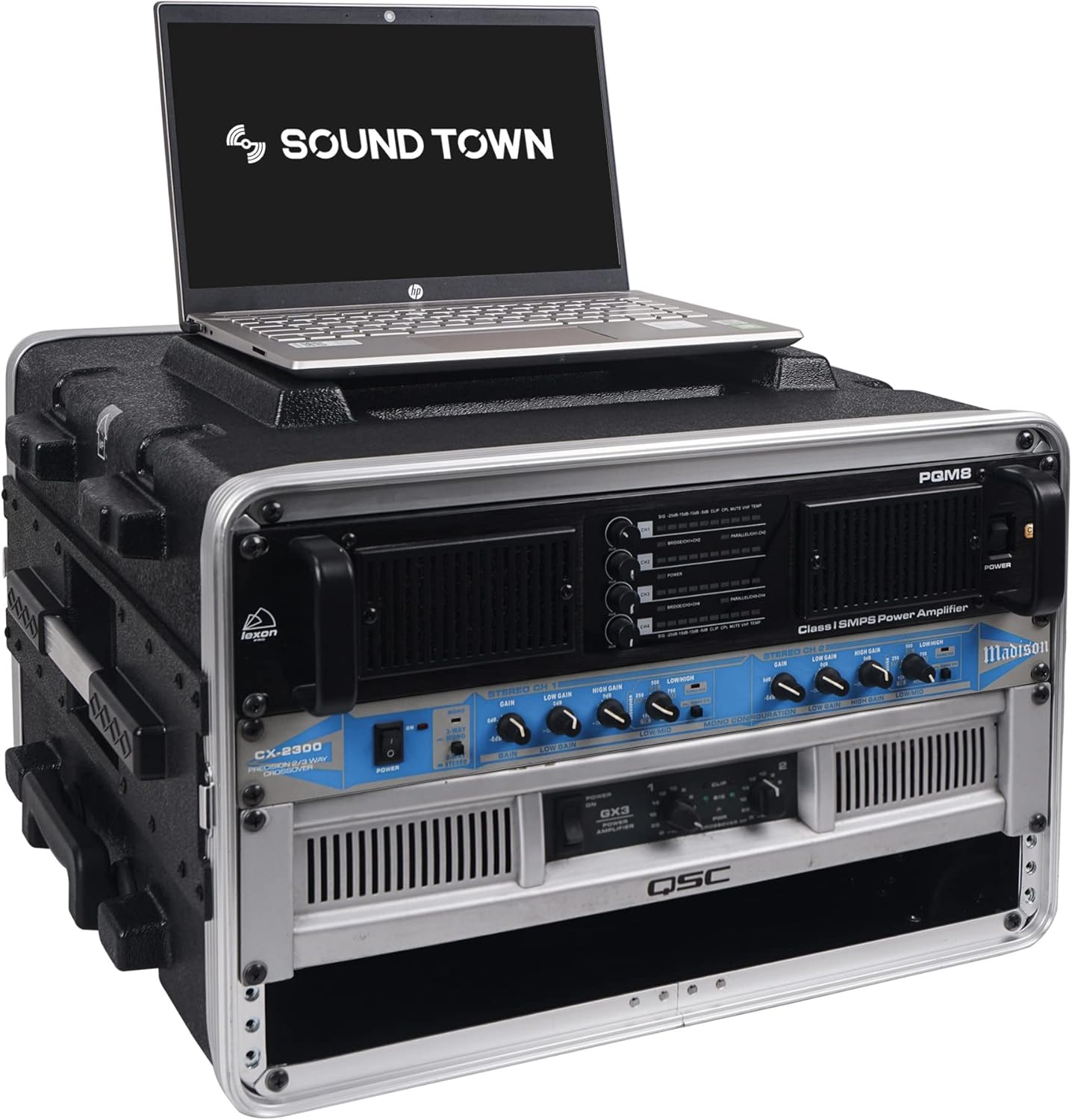 Sound Town Lightweight 6U PA DJ Rack Case with Wheels and Handle