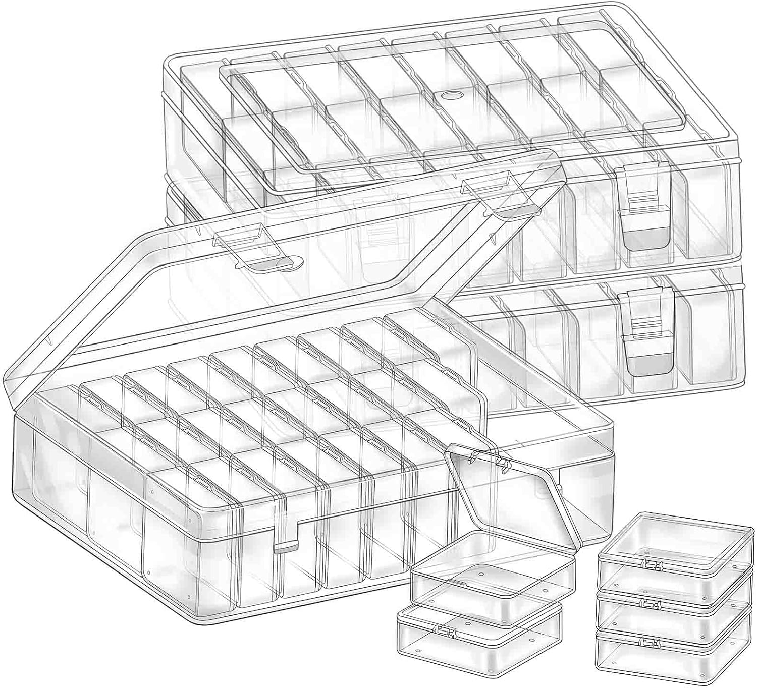 THYSSEN Bead Organizers Box for Jewelry Crafts and Storage