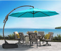 12 FT Sunbrella Cantilever Umbrella - Aruba Fabric Offset Shade
