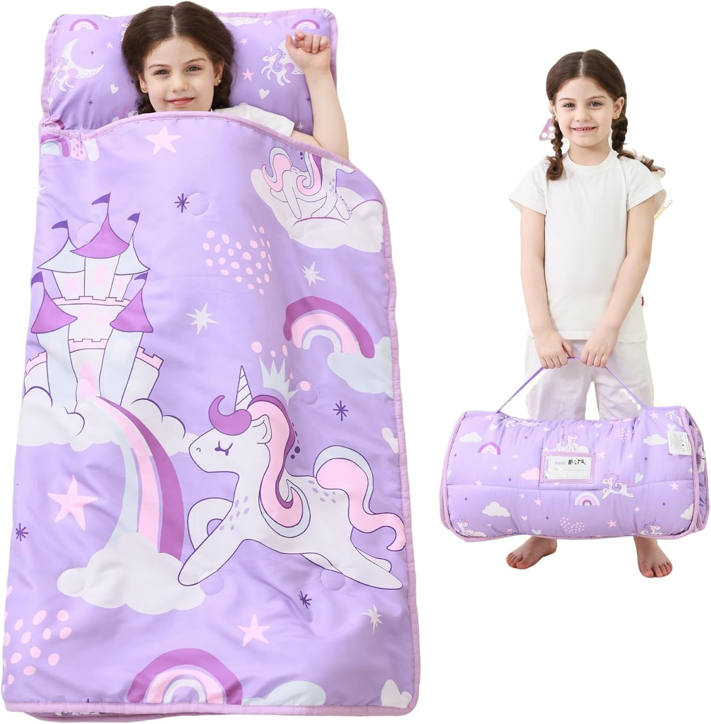 Toddler Nap Mat with Pillow and Blanket for Comfort and Fun