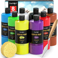 8 Colors Acrylic Paint Bottle Set (500ml) - Rich Pigments for Crafts