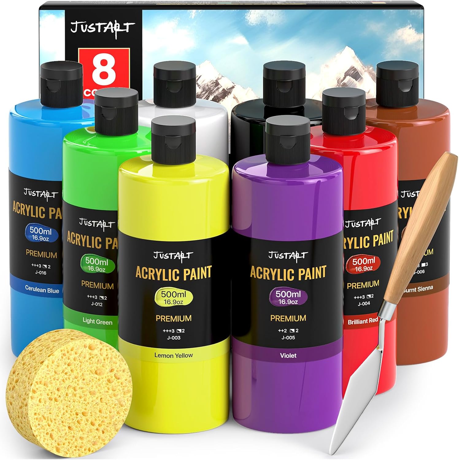 8 Colors Acrylic Paint Bottle Set for Artists and Beginners