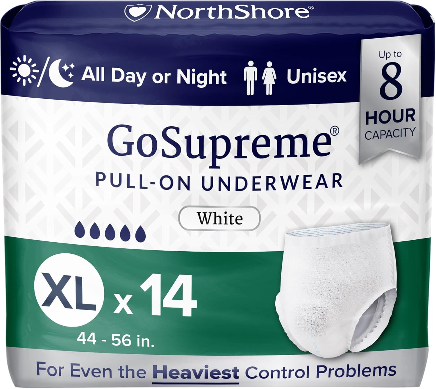 NorthShore GoSupreme Overnight Incontinence Underwear for Comfort