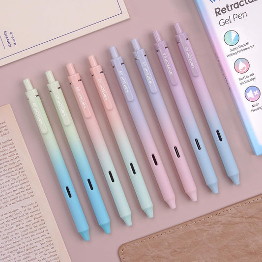 WRITECH Retractable Gel Pens: Smooth 0.5mm Fine Point, No Bleed