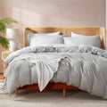 Nestl Light Grey Duvet Cover Queen Size - Soft Double Brushed