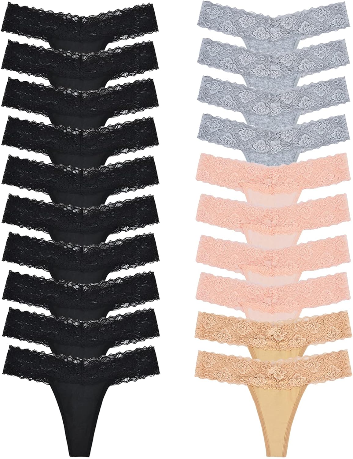 Sunm Boutique Lace Thongs for Women - Sexy Cotton Underwear
