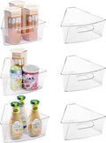 Lazy Susan Organizer Set of 6 - Clear Wedge Bins for Corner Cabinets