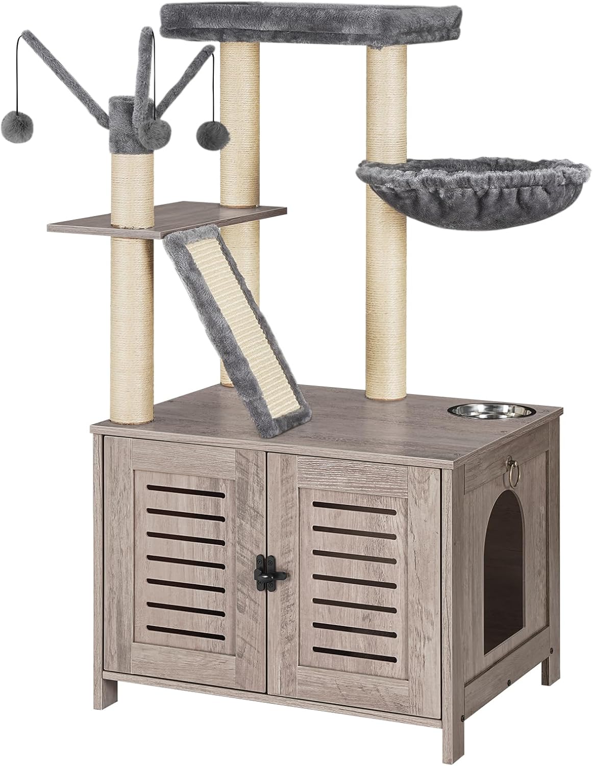 HOOBRO Cat Tree with Litter Box Enclosure for Indoor Cats