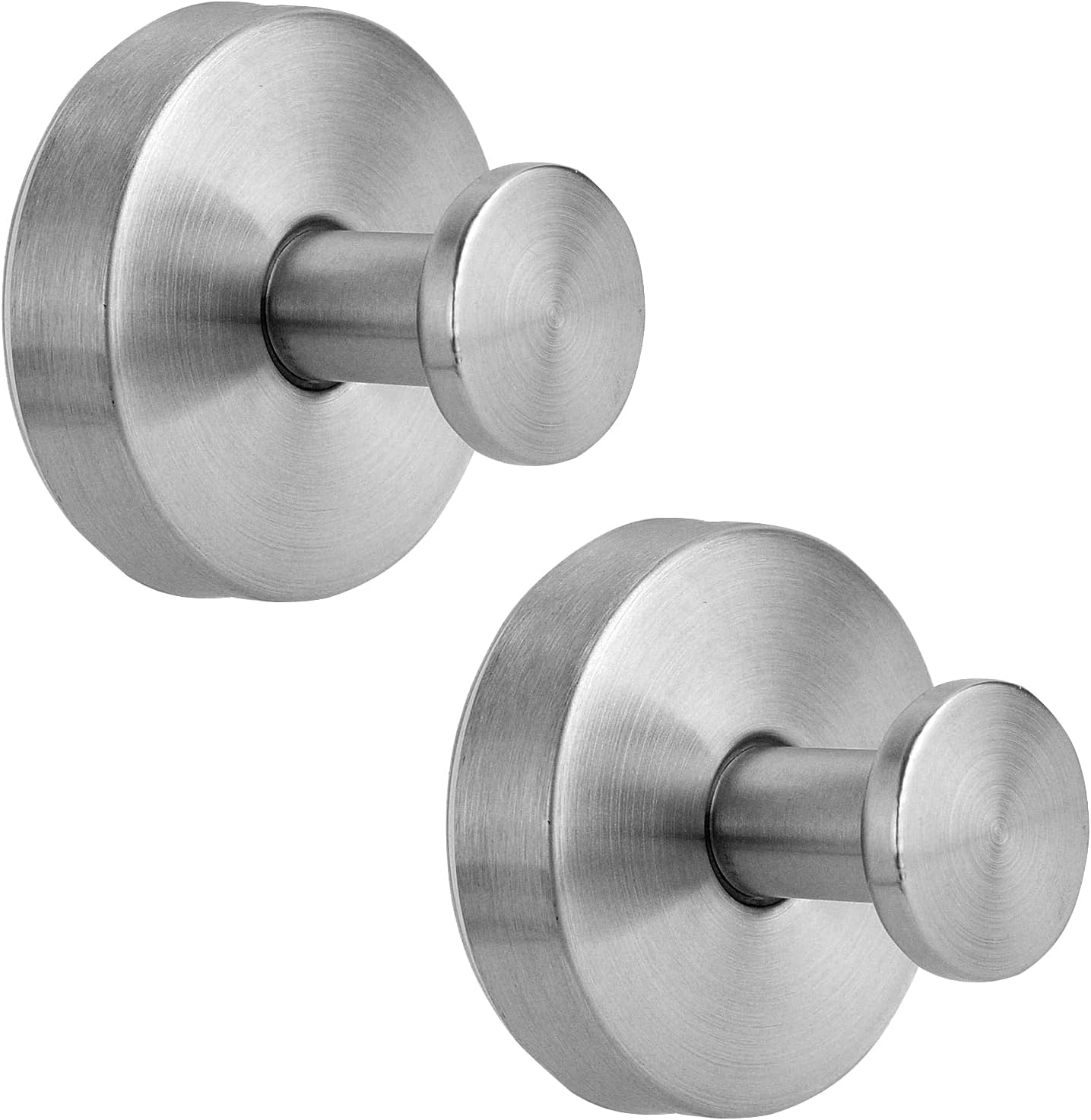 Strong Shower & Kitchen Hooks, Brushed Silver (2 Pack)