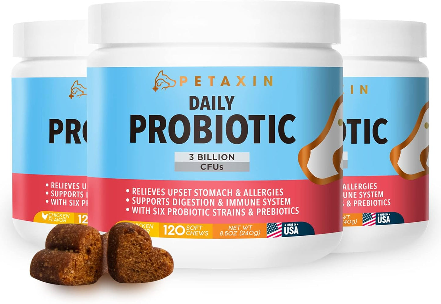 Probiotics for Dogs - 6 Strains with Prebiotics for Health