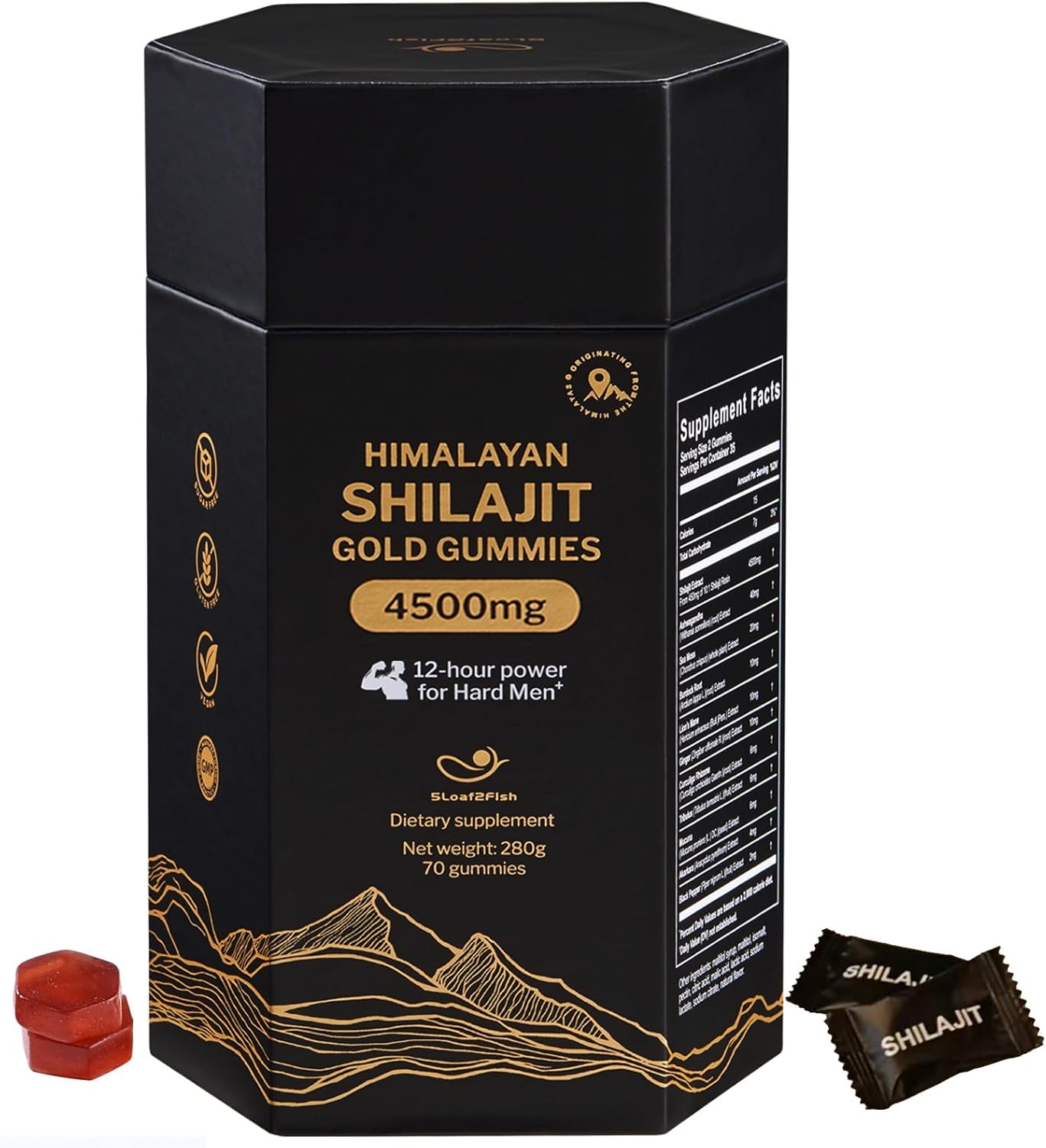 Organic Pure Himalayan Shilajit Gummies for Health Boost