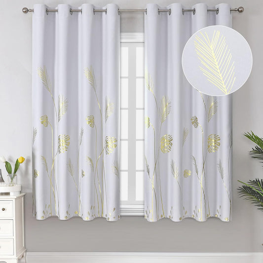 Estelar Textiler Greyish White Curtains for Bedroom 63 Inches