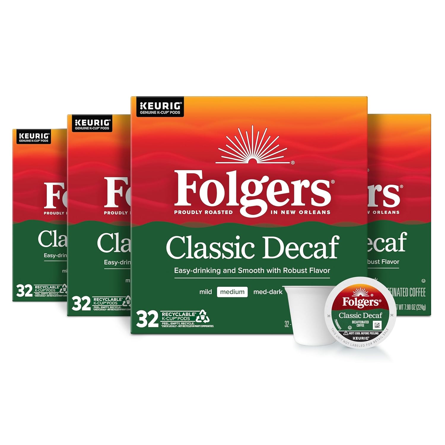 Folgers Classic Decaf Coffee K-Cup Pods for Perfect Brew