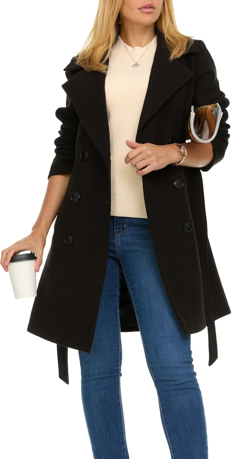 Stylish Double-Breasted Winter Trench Coat for Women