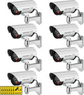 Fake Security Camera 8 Pack - Realistic Dummy CCTV with LED Motion