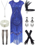 Vintage Lace Fringed Gatsby Dress for Women - 1920s Cocktail Set