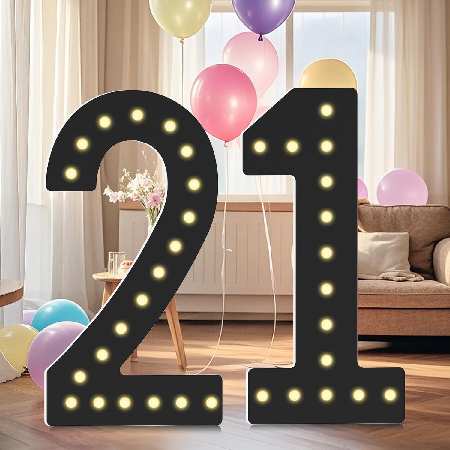 4FT Light Up Numbers for 21th Birthday Party Decorations
