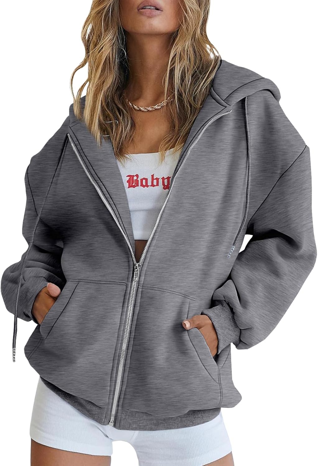 Trendy Queen Womens Zip Up Hoodies for Fall and Winter Fashion