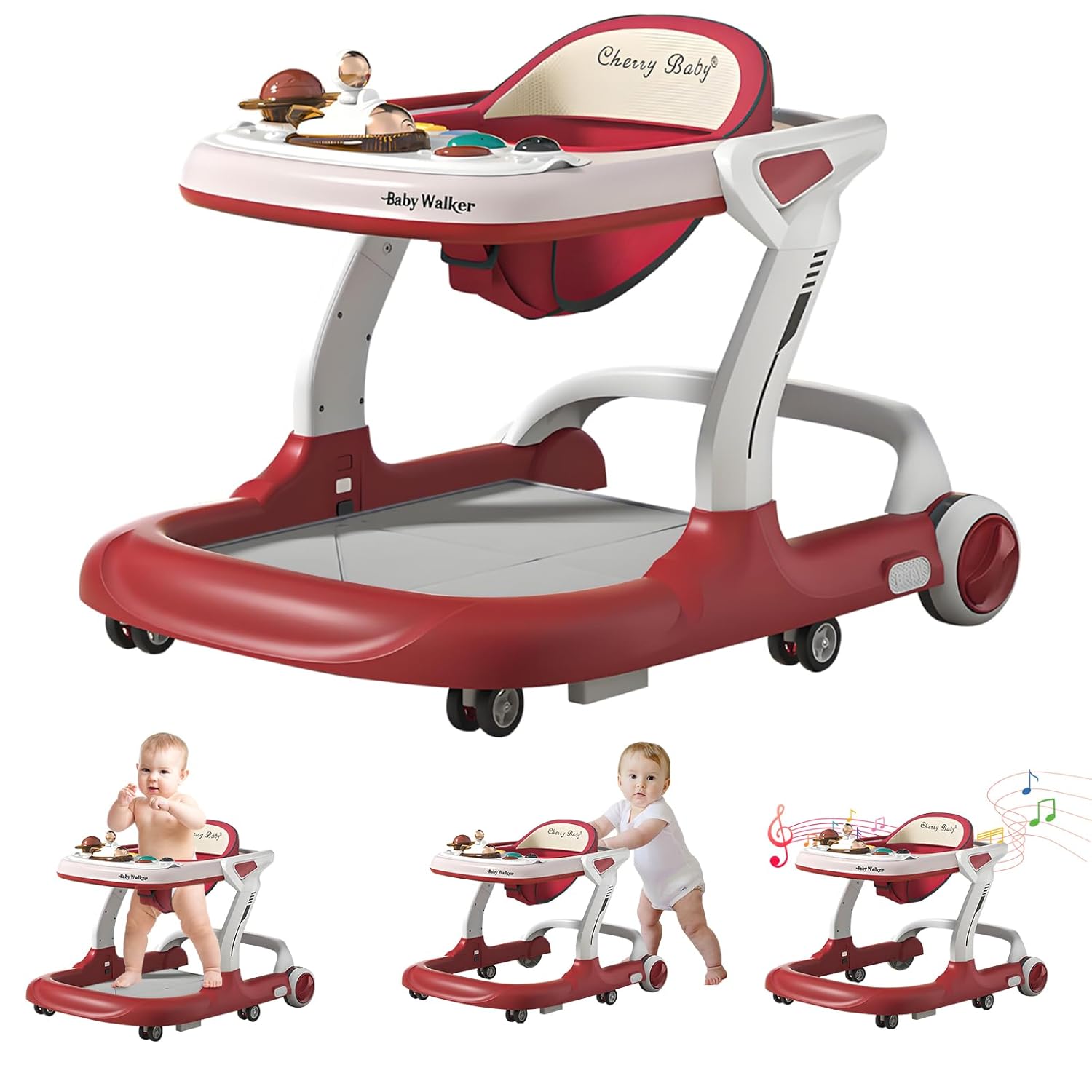 5 in 1 Baby Walker with Wheels for Safe and Fun Learning