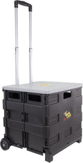 Quik Cart Collapsible Rolling Crate on Wheels - Sturdy 80 lb Tote