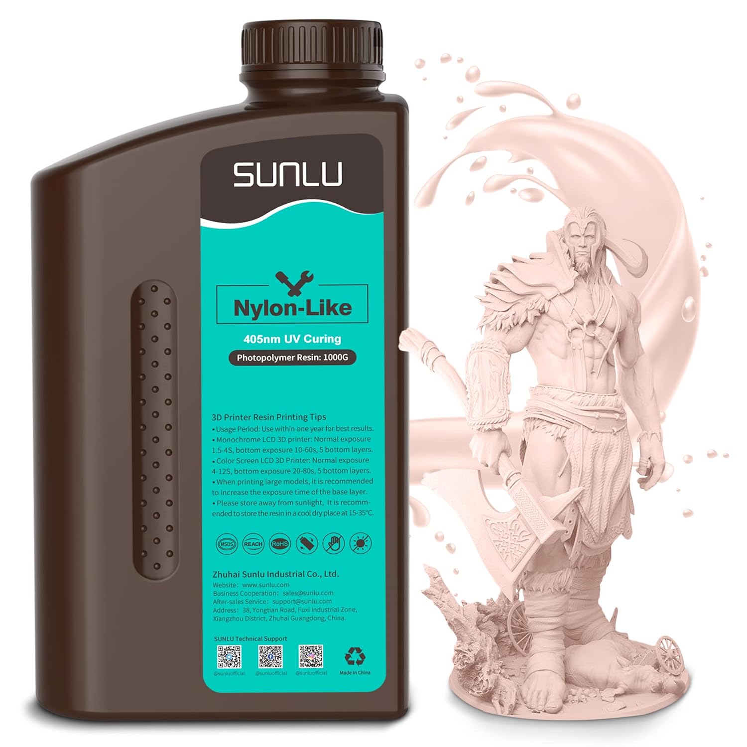 SUNLU 3D Printer Resin for Strong Durable Nylon-Like Prints