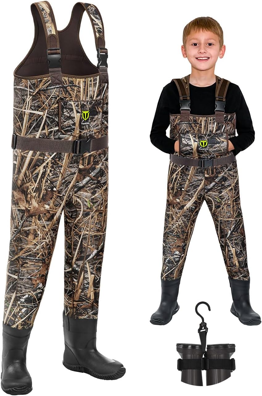 TIDEWE Chest Waders for Kids - Waterproof Neoprene Youth Waders