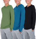Dry-Fit Youth Boys 3-Pack Long Sleeve Hoodies - Active Comfort